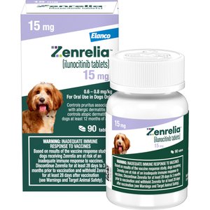Zenrelia (ilunocitinib tablets) for Dogs, 15-mg, 90 tablets