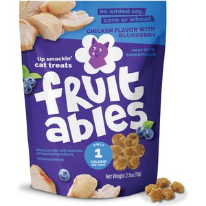 Fruitables Chicken & Blueberry Flavor Crunchy Cat Treats, 2.5-oz bag