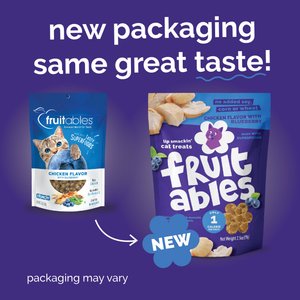 Fruitables Chicken & Blueberry Flavor Crunchy Cat Treats, 2.5-oz bag