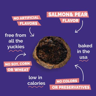 Show full view: Fruitables Whole Jerky Bites Alaskan Salmon & Pear Dog Treats, 5-oz bag slide 6 of 11