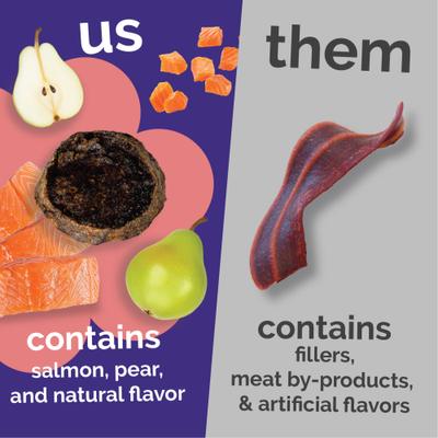 Show full view: Fruitables Whole Jerky Bites Alaskan Salmon & Pear Dog Treats, 5-oz bag slide 5 of 11