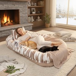 Kylinsure Memory Foam Human Dog & Cat Bed, Beige
