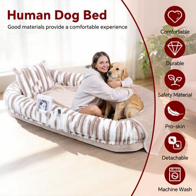 Show full view: Kylinsure Memory Foam Human Dog & Cat Bed, Beige slide 2 of 9