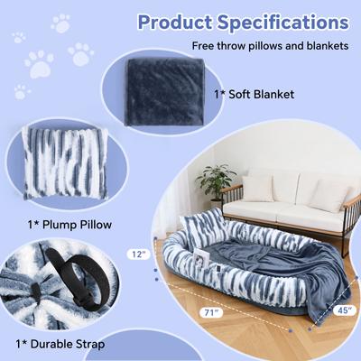 Show full view: Kylinsure Memory Foam Human Dog & Cat Bed, Mixed Gray slide 6 of 9