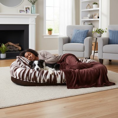 Kylinsure Kylinsure Memory Foam Human Dog & Cat Bed, Brown