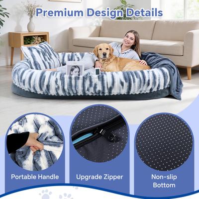 Show full view: Kylinsure Memory Foam Human Dog & Cat Bed, Mixed Gray slide 4 of 9