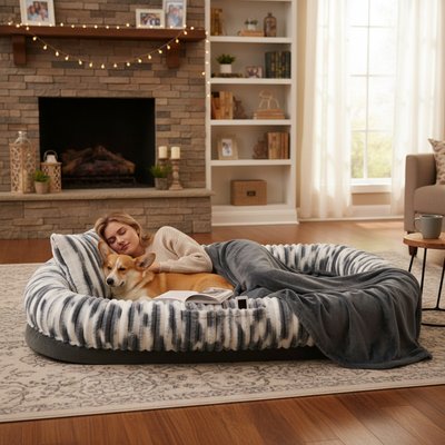 Kylinsure Kylinsure Memory Foam Human Dog & Cat Bed, Mixed Gray