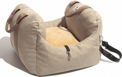 FunnyFuzzy First Class Car Seat Travel Dog Bed, Khaki, Single