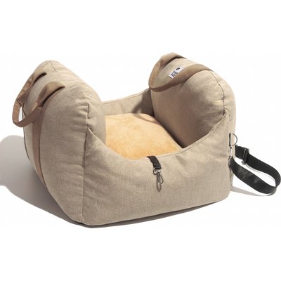 FunnyFuzzy FunnyFuzzy First Class Car Seat Travel Dog Bed, Khaki, Single