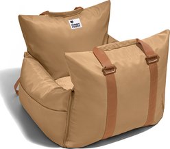 FunnyFuzzy First Class Waterproof Dog Car Seat Bed, Brown, Single