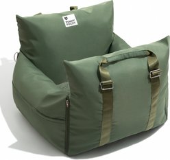 FunnyFuzzy First Class Waterproof Dog Car Seat Bed, Olive Green, Single