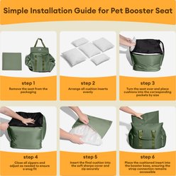 FunnyFuzzy First Class Waterproof Dog Car Seat Bed, Olive Green, Double slide 2 of 8