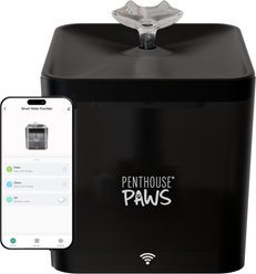 Penthouse Paws Smart Water Fountain Whisper-Quiet for Dog & Cat, Black, 74-oz
