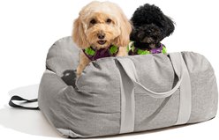 FunnyFuzzy First Class Car Seat Travel Dog Bed, Gray, Double