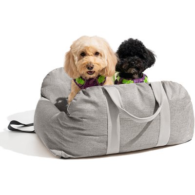 FunnyFuzzy FunnyFuzzy First Class Car Seat Travel Dog Bed, Gray, Double