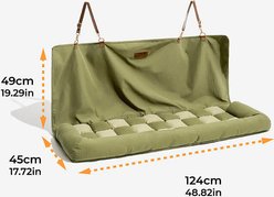 FunnyFuzzy Large Chessboard Lounge Car Seat Travel Dog Bed, Green slide 2 of 8