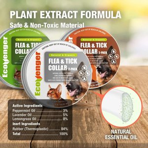 EcoVenger Flea & Tick Collar for Dogs & Cats, 2 count, White