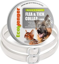 EcoVenger Flea & Tick Collar for Dogs & Cats, 2 count, White