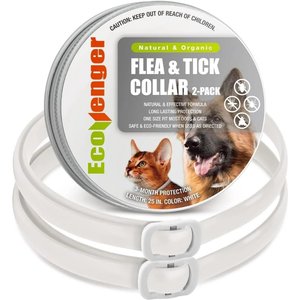 EcoVenger Flea & Tick Collar for Dogs & Cats, 2 count, White