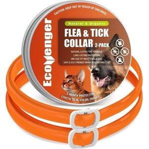 EcoVenger Flea & Tick Collar for Dogs & Cats, 2 count, Orange
