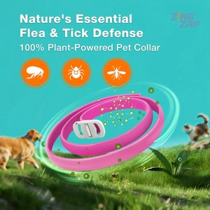 ZingZap Flea & Tick Collar for Dogs & Cats, 2 count, Pink