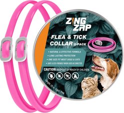 ZingZap Flea & Tick Collar for Dogs & Cats, 2 count, Pink
