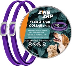 ZingZap Flea & Tick Collar for Dogs & Cats, 2 count, Purple