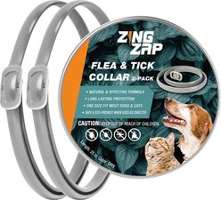 ZingZap Flea & Tick Collar for Dogs & Cats, 2 count, Grey