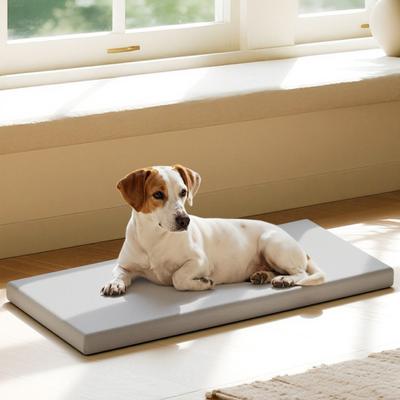 Show full view: Caghash Orthopedic Memory Foam Dog & Cat Bed with Removable Washable Cover, Grey, 34 x 20 x 2-in slide 5 of 6