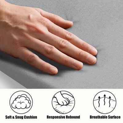 Show full view: Caghash Orthopedic Memory Foam Dog & Cat Bed with Removable Washable Cover, Grey, 34 x 20 x 2-in slide 3 of 6