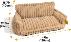 FunnyFuzzy Fluffy Orthopedic Dog Sofa Bed, Camel, XX-Large slide 2 of 9