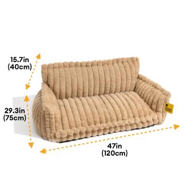 Show full view: FunnyFuzzy Fluffy Orthopedic Dog Sofa Bed, Camel, XX-Large slide 8 of 9
