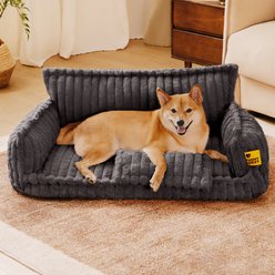 FunnyFuzzy Fluffy Orthopedic Dog Sofa Bed, Dark Gray, X-Large slide 2 of 9