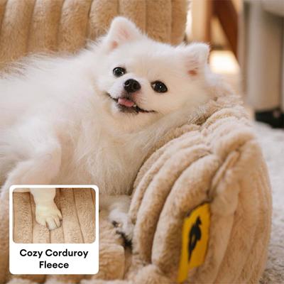 Show full view: FunnyFuzzy Fluffy Orthopedic Dog Sofa Bed, Camel, XX-Large slide 3 of 9