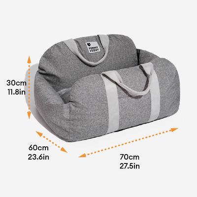 Show full view: FunnyFuzzy First Class Car Seat Travel Dog Bed, Gray, Double slide 9 of 10