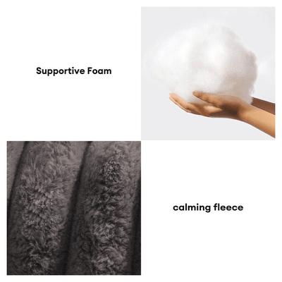 Show full view: FunnyFuzzy Fluffy Orthopedic Dog Sofa Bed, Dark Gray, X-Large slide 3 of 9