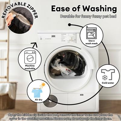 Show full view: FunnyFuzzy Fluffy Orthopedic Dog Sofa Bed, Dark Gray, X-Large slide 5 of 9