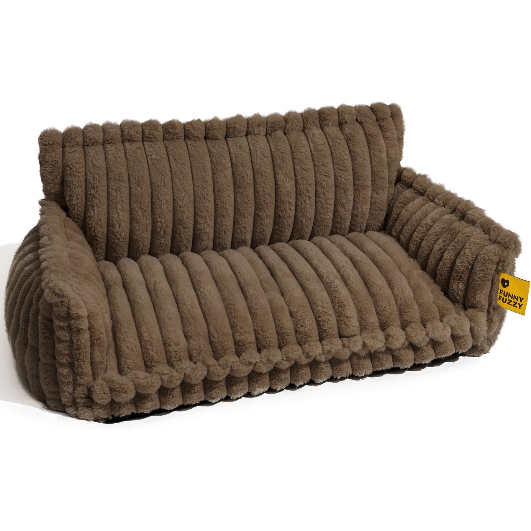 FunnyFuzzy Fluffy Orthopedic Dog Sofa Bed, Brown, X-Large