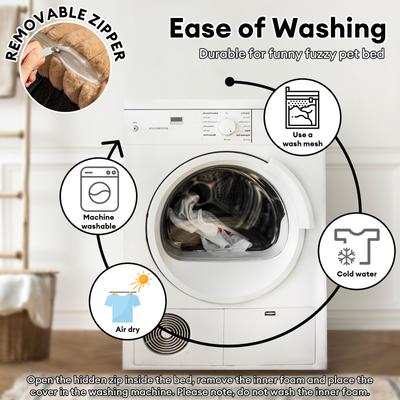 Show full view: FunnyFuzzy Fluffy Orthopedic Dog Sofa Bed, Camel, XX-Large slide 7 of 9