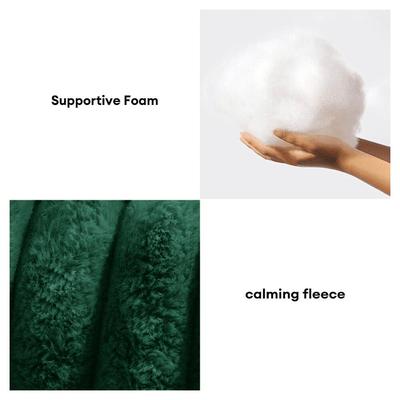 Show full view: FunnyFuzzy Fluffy Orthopedic Dog Sofa Bed, Dark Green, X-Large slide 5 of 10