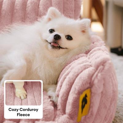 Show full view: FunnyFuzzy Fluffy Orthopedic Dog Sofa Bed, Pink, Large slide 4 of 10