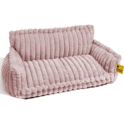 FunnyFuzzy FunnyFuzzy Fluffy Orthopedic Dog Sofa Bed, Pink, Large