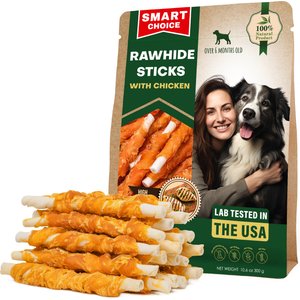Beloved Pets Rawhide Sticks Wrapped Meat with Chicken Dog Chew Treats, 10.6-oz bag
