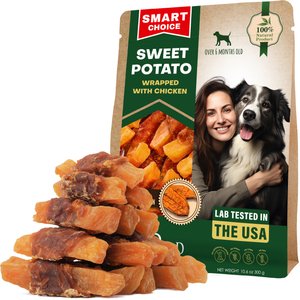 Beloved Pets Sweet Potato Wrapped Natural Grain-Free Meat with Chicken Dog Chew Treats, 10.6-oz bag