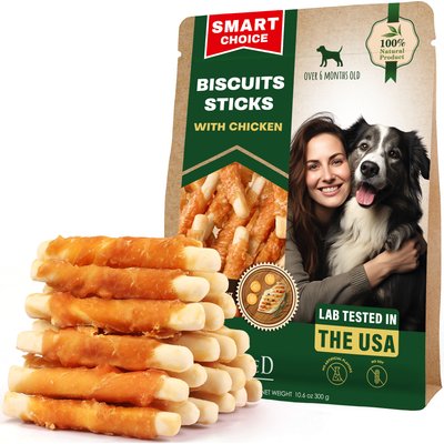 Beloved Pets Beloved Pets Dried Snacks Biscuit Sticks Chicken Human Grade Rawhide-Free & Grain-Free Natural Dog Chews, 10.6-oz bag