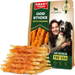 Beloved Pets Dried Pet Snacks Cod Sticks Chicken Wrapped Rawhide-Free & Grain-Free Natural Dog Chews, 10.6-oz bag