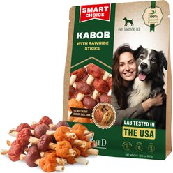 Beloved Pets All Natural Pet Dried Snacks Human Grade Rawhide & Grain-Free Kabobs Chicken & Duck Dental Dog Treats, 10.6-oz bag