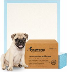 PetsWorld Puppy Potty Pads, Small: 24x24-in, 400 count, Unscented