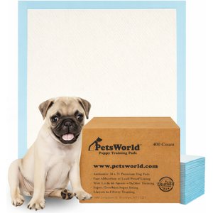 PetsWorld Puppy Potty Pads, Small: 24x24-in, 400 count, Unscented