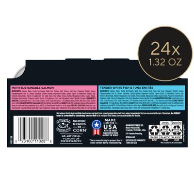 Show full view: Sheba Perfect Portions Grain-Free Seafood Entrees Pate Variety Pack Adult Wet Cat Food Trays, 2.6-oz tray, case of 12 slide 4 of 12